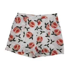 NWT Le Lis Collection White Orange Peach Design Shorts Size Small Women’s